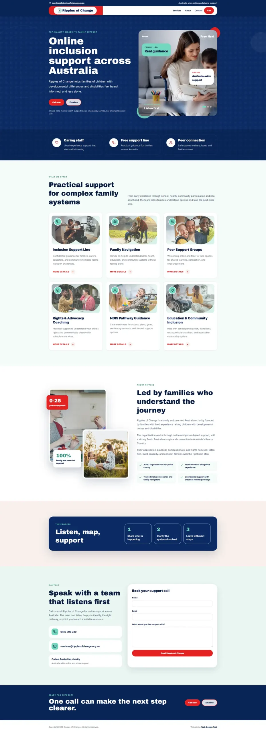 Ripples of Change website after redesign screenshot by Web Design Trek